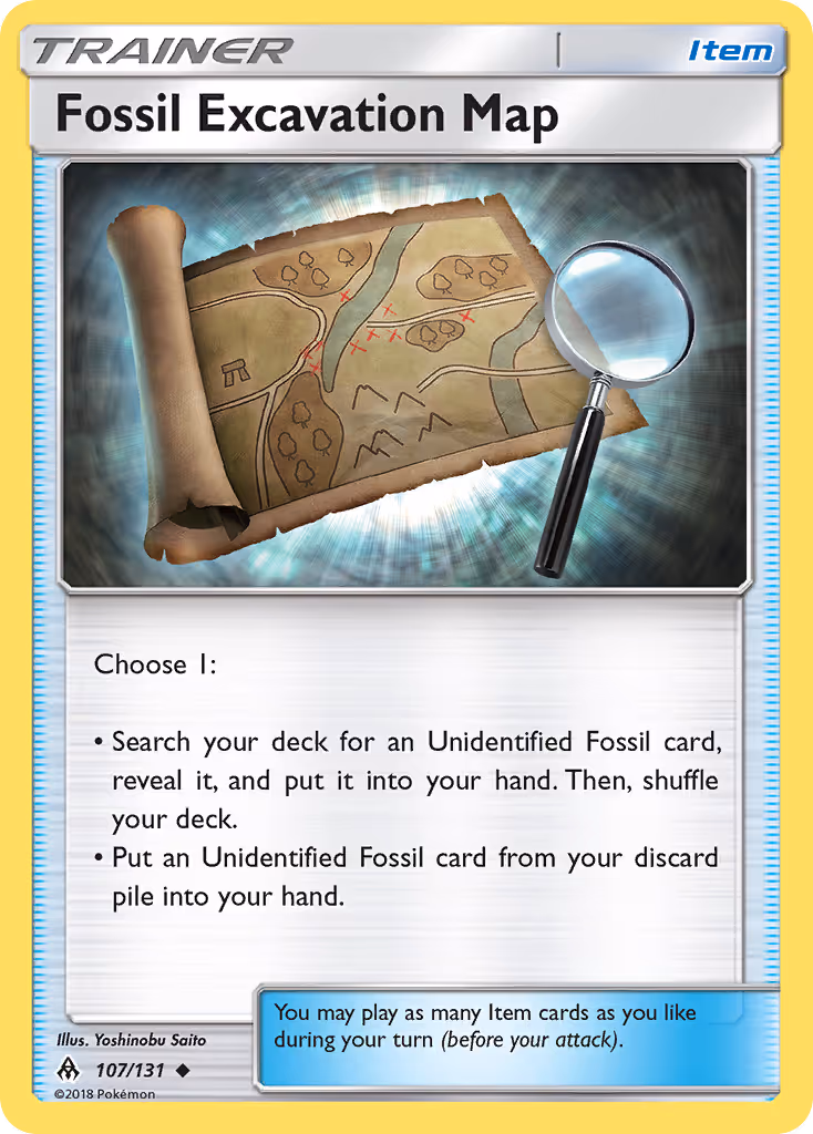 Fossil Excavation Map 107/131 Pokemon card