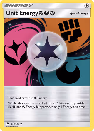 Unit Energy FightingDarknessFairy 118/131 Pokemon card