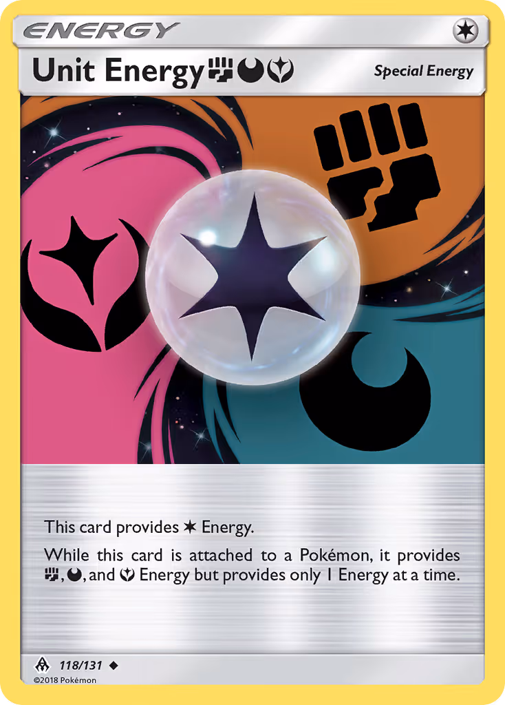 Unit Energy FightingDarknessFairy 118/131 Pokemon card