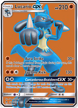 Lucario GX 122/131 Pokemon card