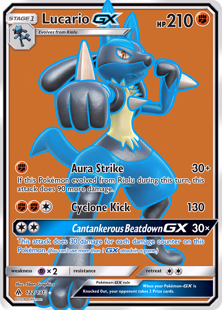 Lucario GX 122/131 Pokemon card