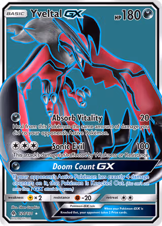 Yveltal GX 124/131 Pokemon card