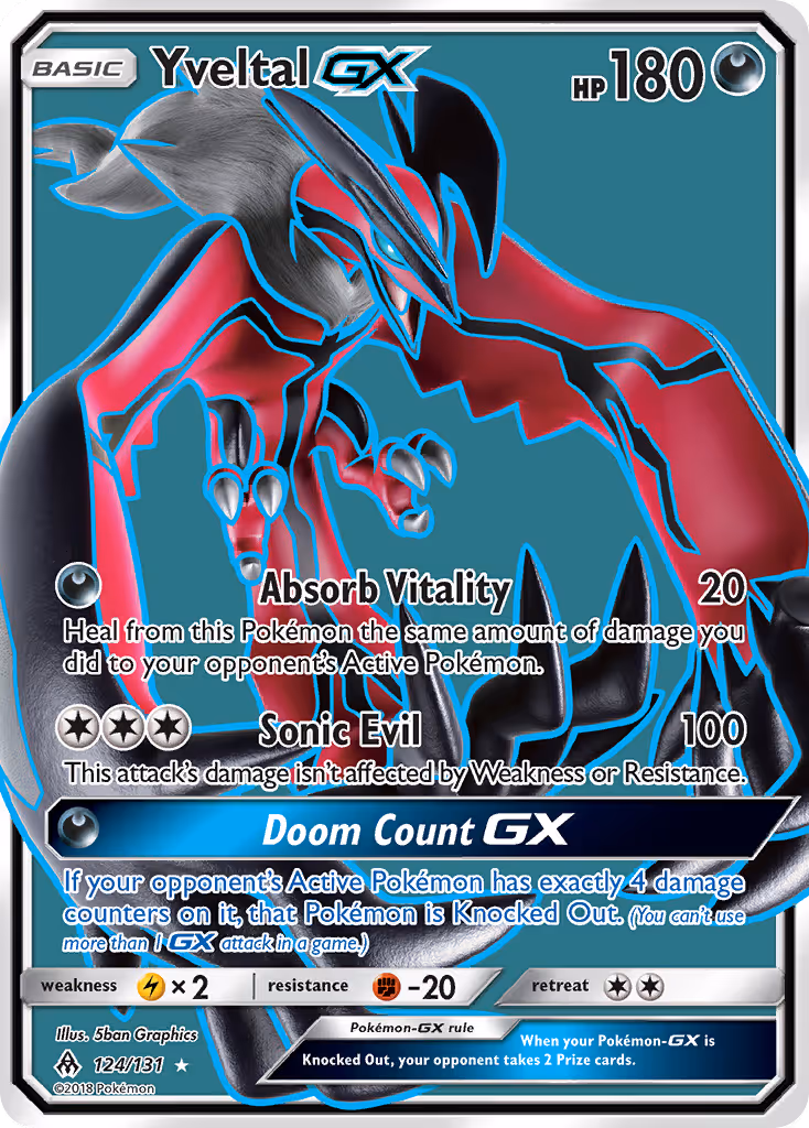 Yveltal GX 124/131 Pokemon card
