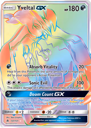 Yveltal GX 137/131 Pokemon card
