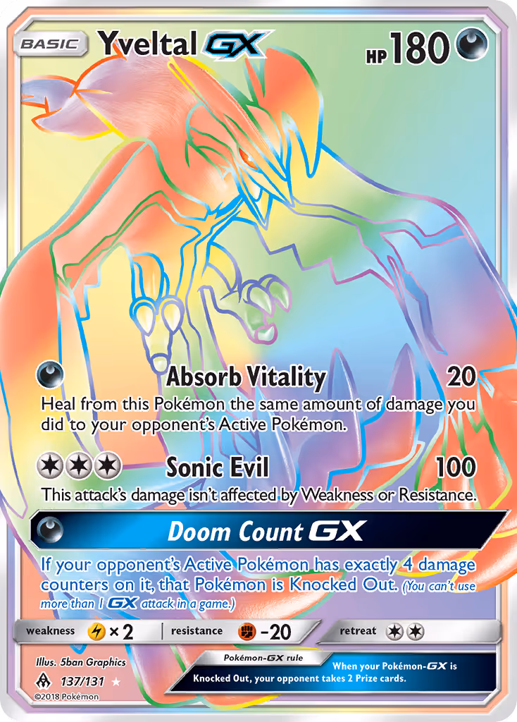Yveltal GX 137/131 Pokemon card