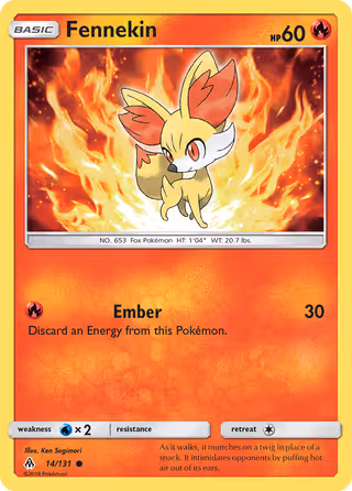 Fennekin 14/131 Pokemon card