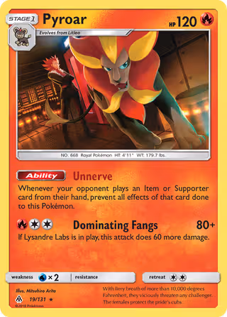 Pyroar 19/131 Pokemon card