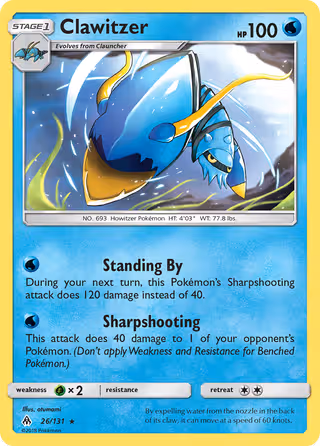 Clawitzer 26/131 Pokemon card