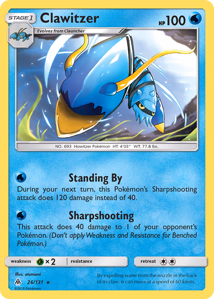 Clawitzer 26/131 Pokemon card