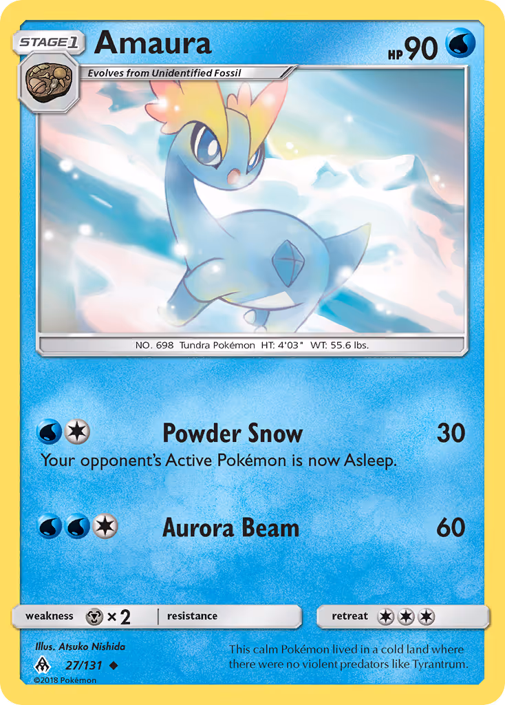Amaura 27/131 Pokemon card