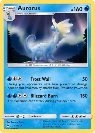 Aurorus 28/131 Pokemon card
