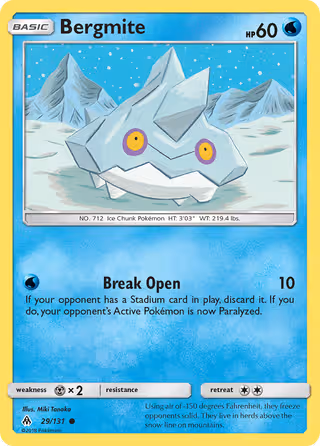 Bergmite 29/131 Pokemon card