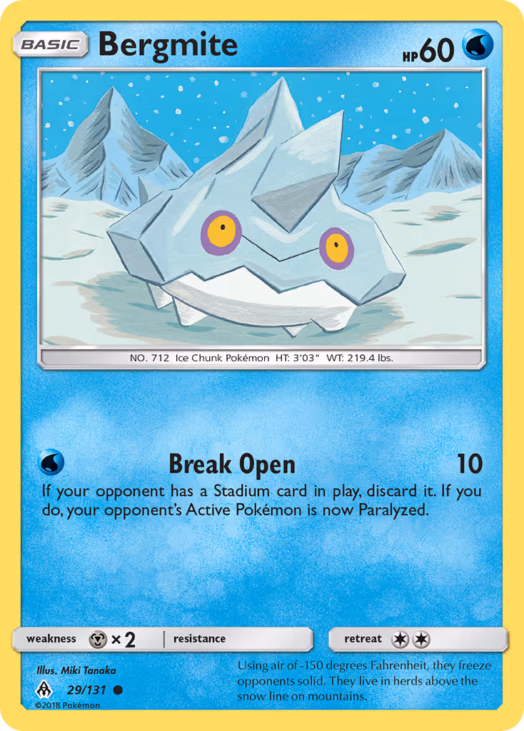 Bergmite 29/131 Pokemon card