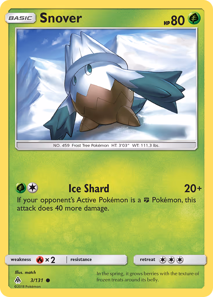 Snover 3/131 Pokemon card