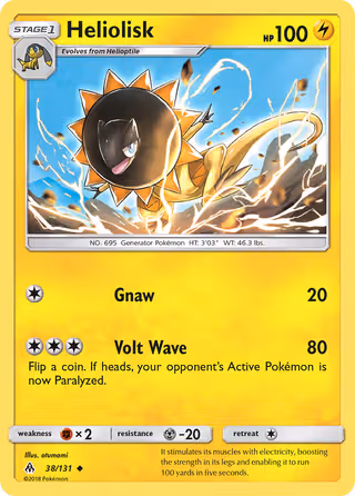 Heliolisk 38/131 Pokemon card