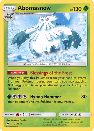 Abomasnow 4/131 Pokemon card