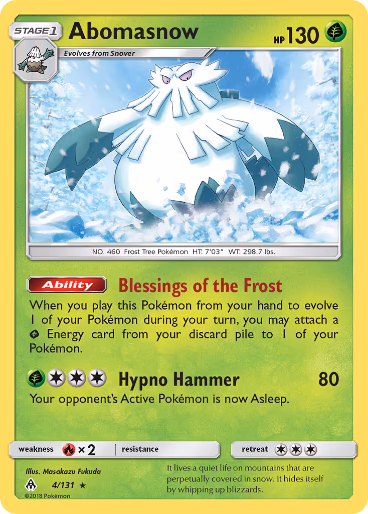 Abomasnow 4/131 Pokemon card