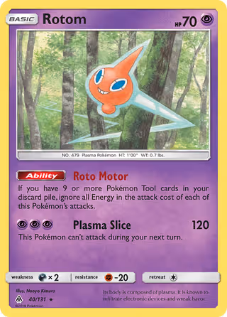 Rotom 40/131 Pokemon card