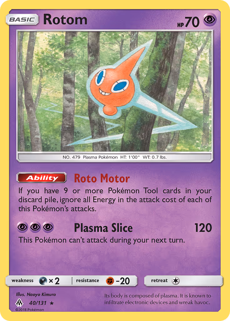 Rotom 40/131 Pokemon card