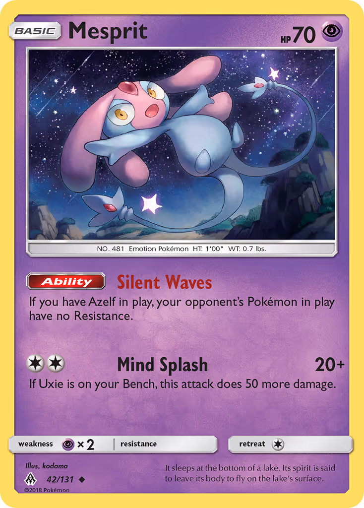 Mesprit 42/131 Pokemon card