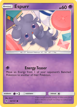 Espurr 44/131 Pokemon card