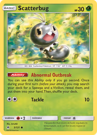 Scatterbug 5/131 Pokemon card