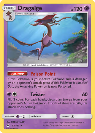 Dragalge 53/131 Pokemon card