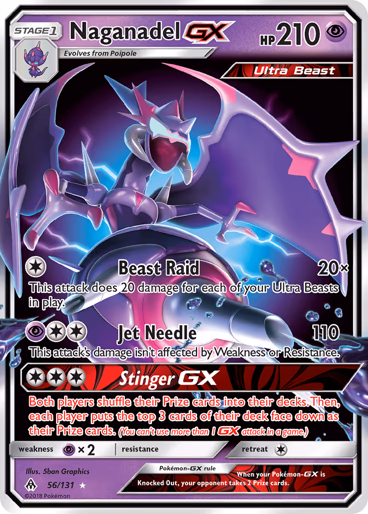 Naganadel GX 56/131 Pokemon card