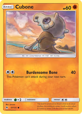 Cubone 57/131 Pokemon card