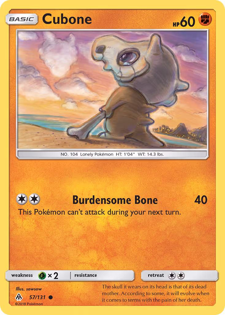 Cubone 57/131 Pokemon card
