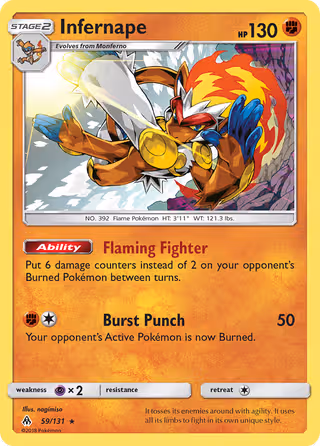 Infernape 59/131 Pokemon card