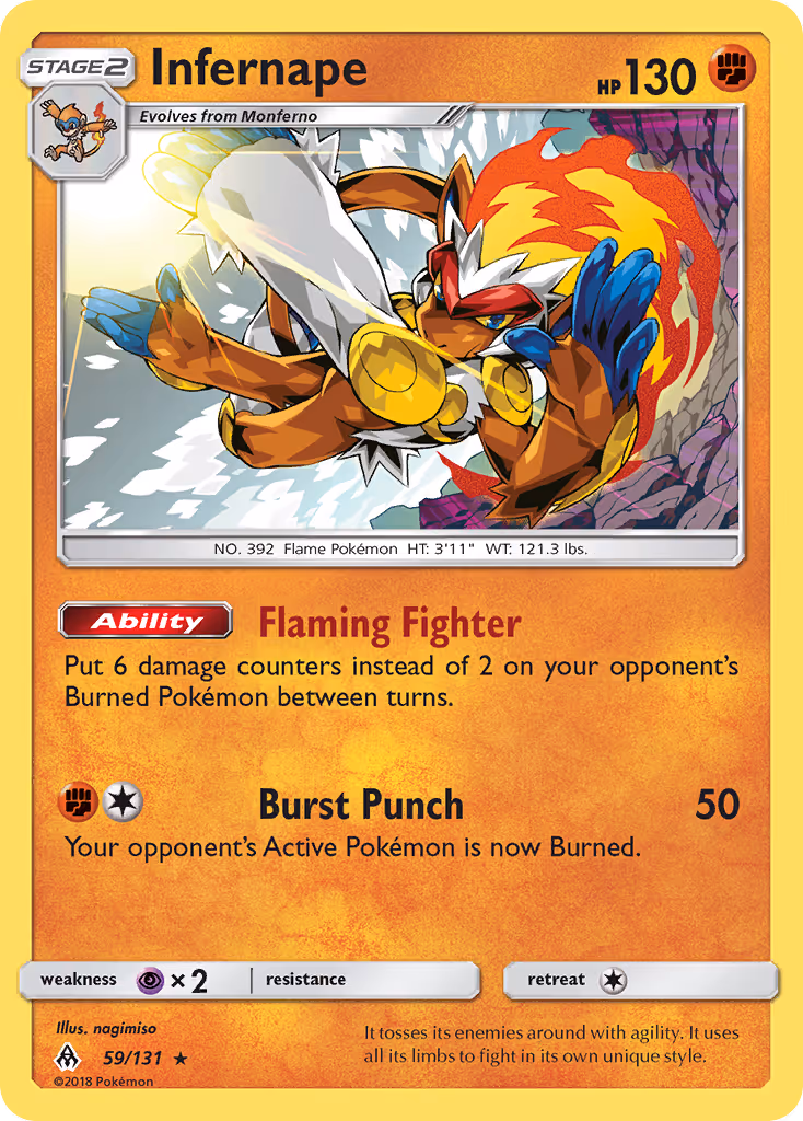 Infernape 59/131 Pokemon card