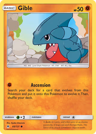 Gible 60/131 Pokemon card