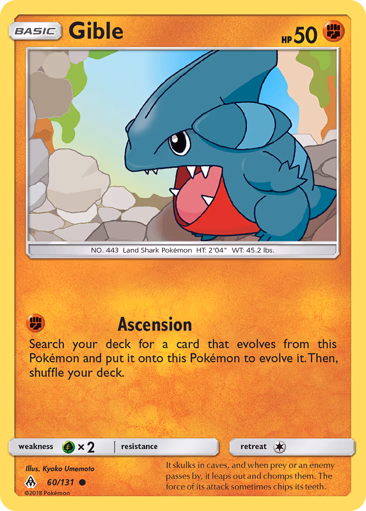 Gible 60/131 Pokemon card