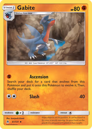 Gabite 61/131 Pokemon card