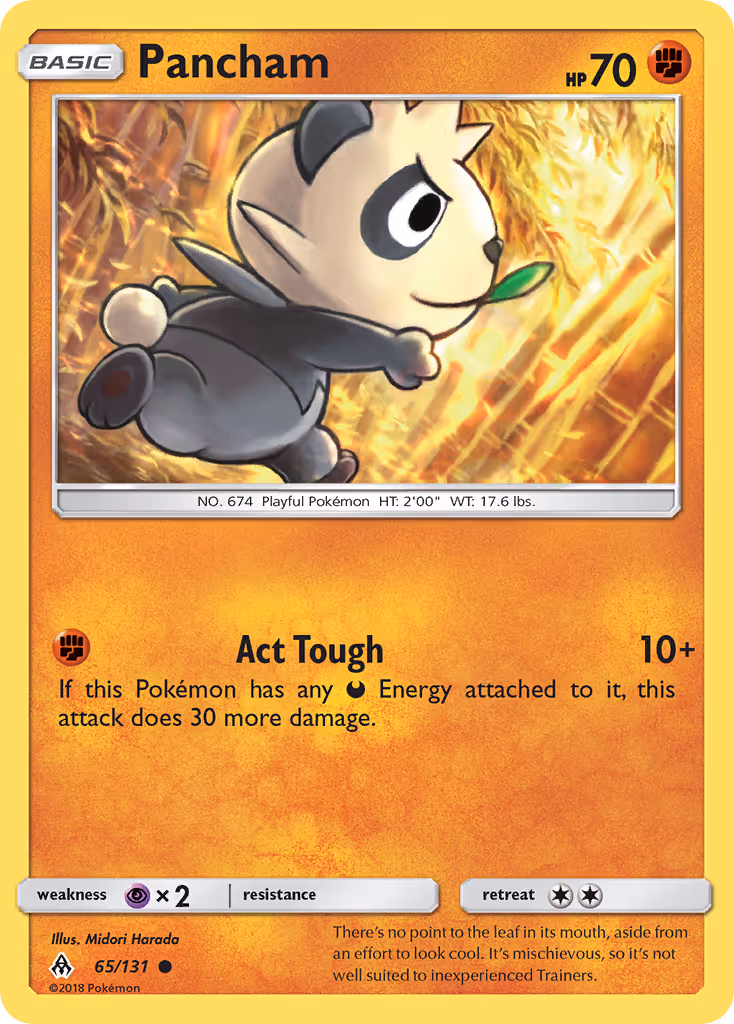 Pancham 65/131 Pokemon card
