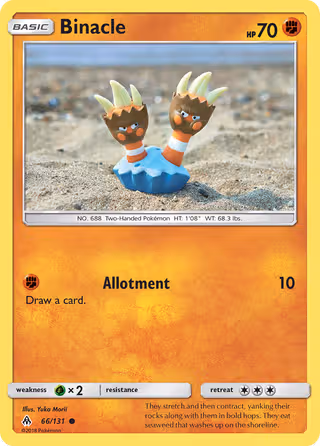 Binacle 66/131 Pokemon card