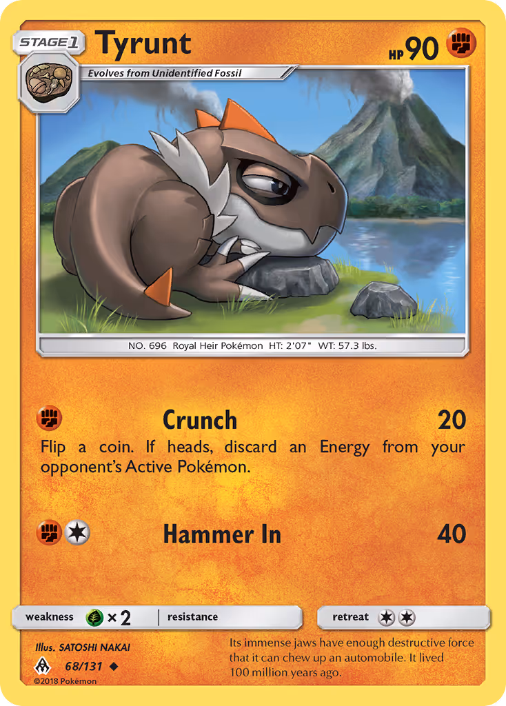 Tyrunt 68/131 Pokemon card