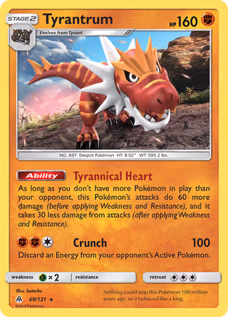 Tyrantrum 69/131 Pokemon card
