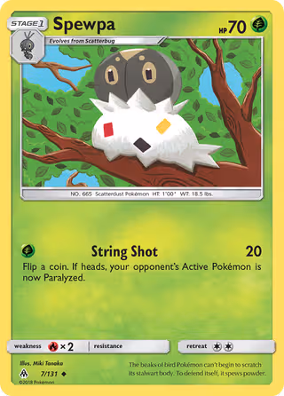 Spewpa 7/131 Pokemon card