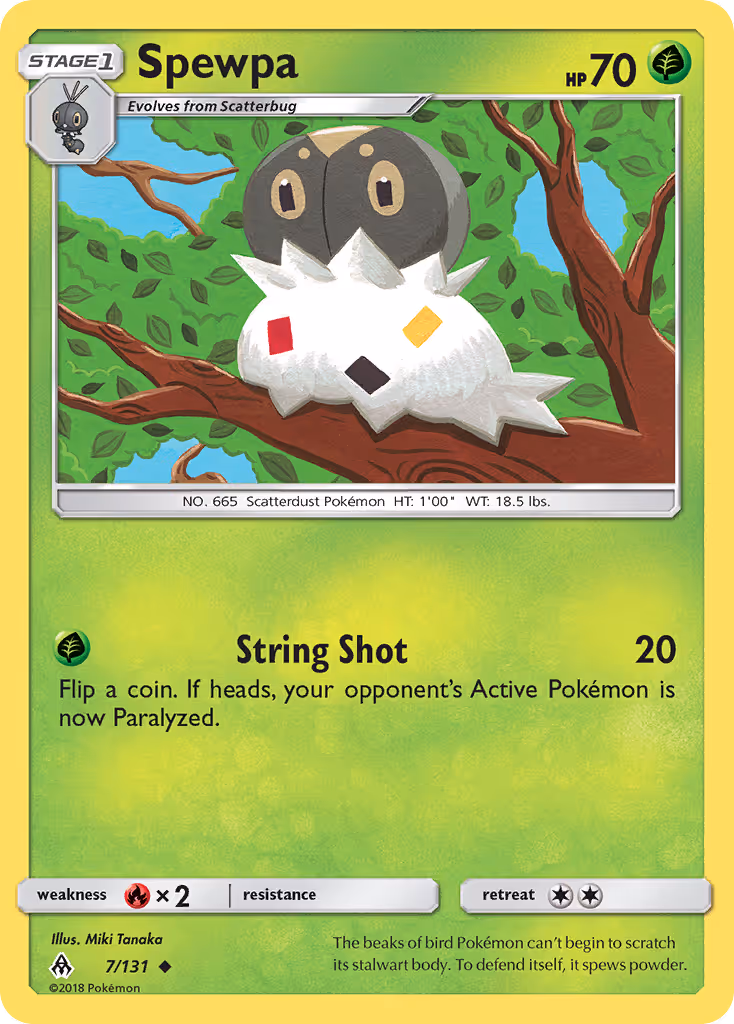 Spewpa 7/131 Pokemon card