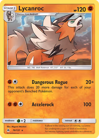 Lycanroc 76/131 Pokemon card