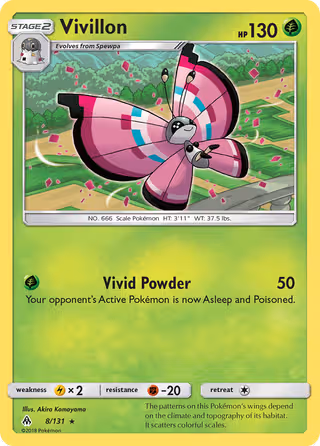 Vivillon 8/131 Pokemon card