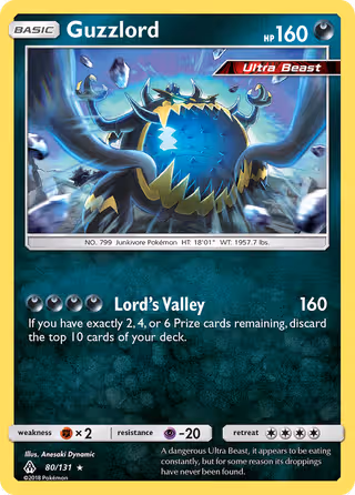 Guzzlord 80/131 Pokemon card