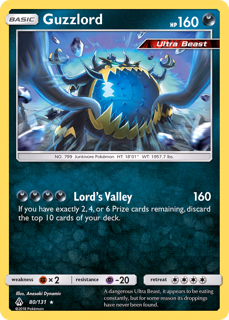 Guzzlord 80/131 Pokemon card