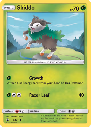Skiddo 9/131 Pokemon card