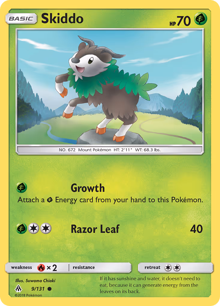 Skiddo 9/131 Pokemon card