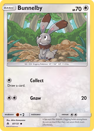 Bunnelby 97/131 Pokemon card