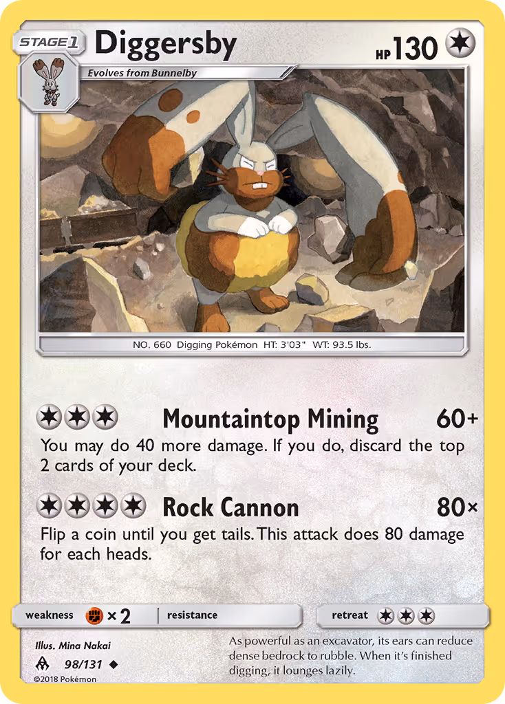Diggersby 98/131 Pokemon card