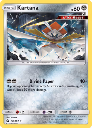 Kartana 101/168 Pokemon card